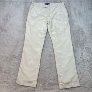 Ralph Lauren PURPLE LABEL Cream Pants 100% Silk Womens Size 12 Made in USA